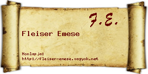 Fleiser Emese névjegykártya