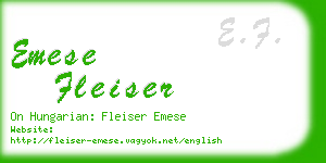 emese fleiser business card